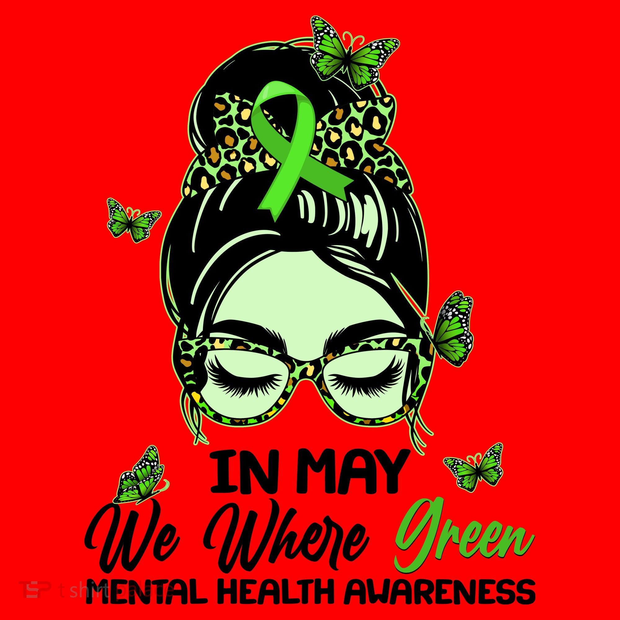 In May We Where Green Mental Health Awareness Santa Hat