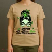 In May We Where Green Mental Health Awareness T-Shirt thumb 4