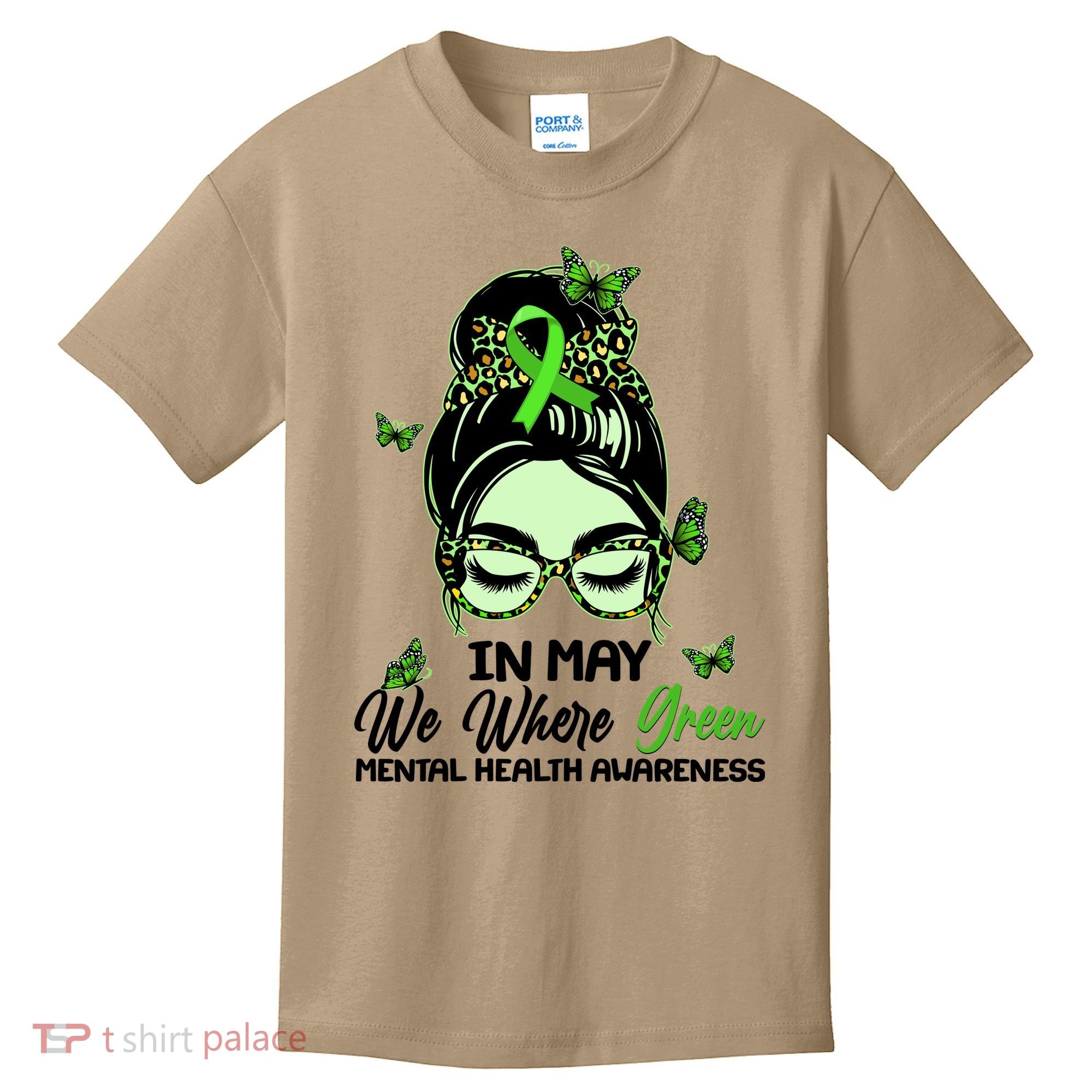 In May We Where Green Mental Health Awareness Kids T-Shirt