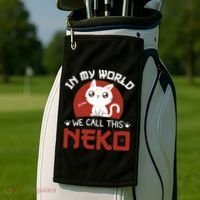 In My World We Call This Neko Golf Towel thumb 2