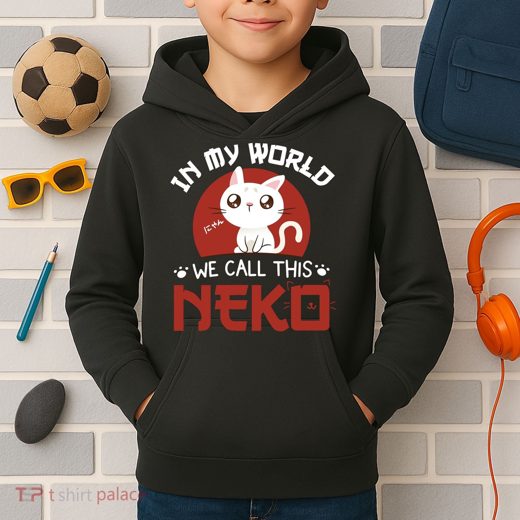 In My World We Call This Neko Kids Hoodie