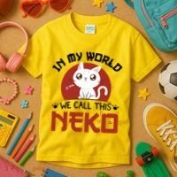 In My World We Call This Neko Kids T-Shirt thumb 3