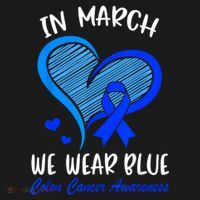 In March We Wear Blue Colon Cancer Awareness Month Heart Women's Tank Top thumb 5