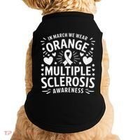 In March We Wear Orange For Multiple Sclerosis Awareness Gift Doggie Tank thumb 0