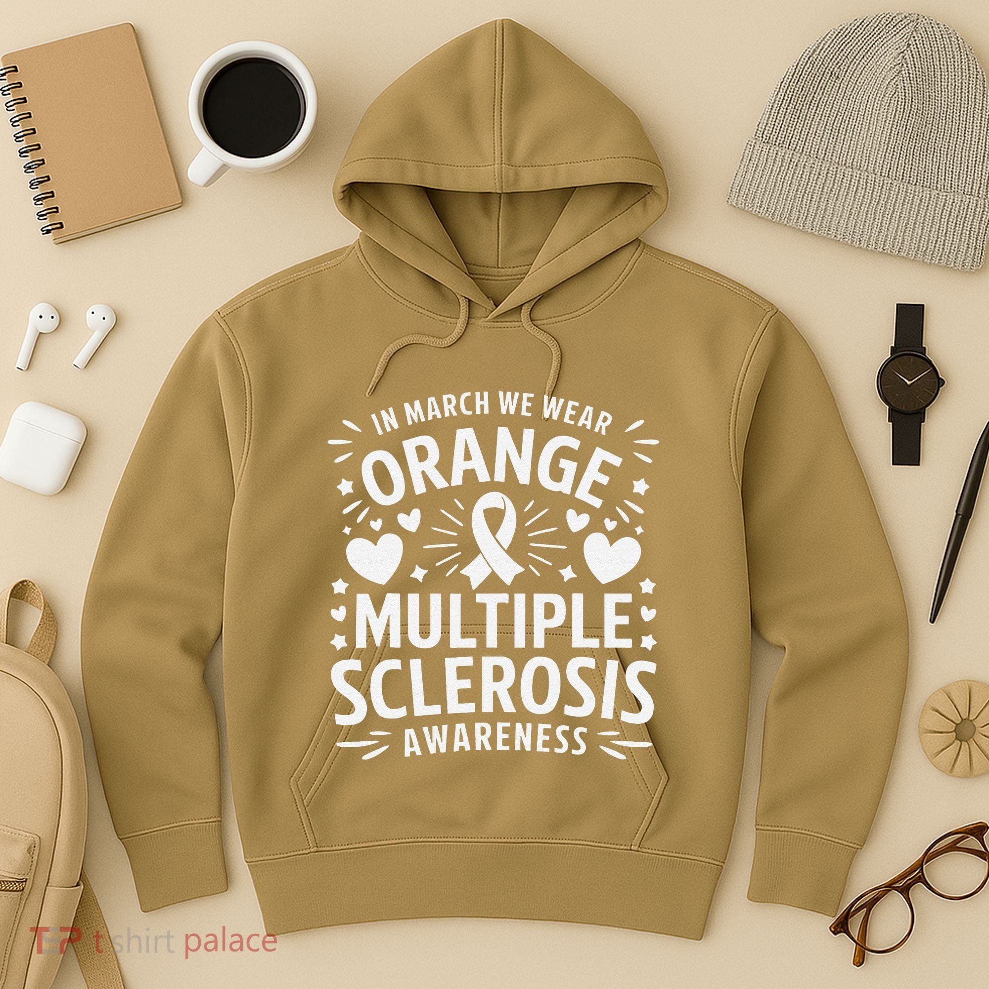 In March We Wear Orange For Multiple Sclerosis Awareness Gift Hoodie