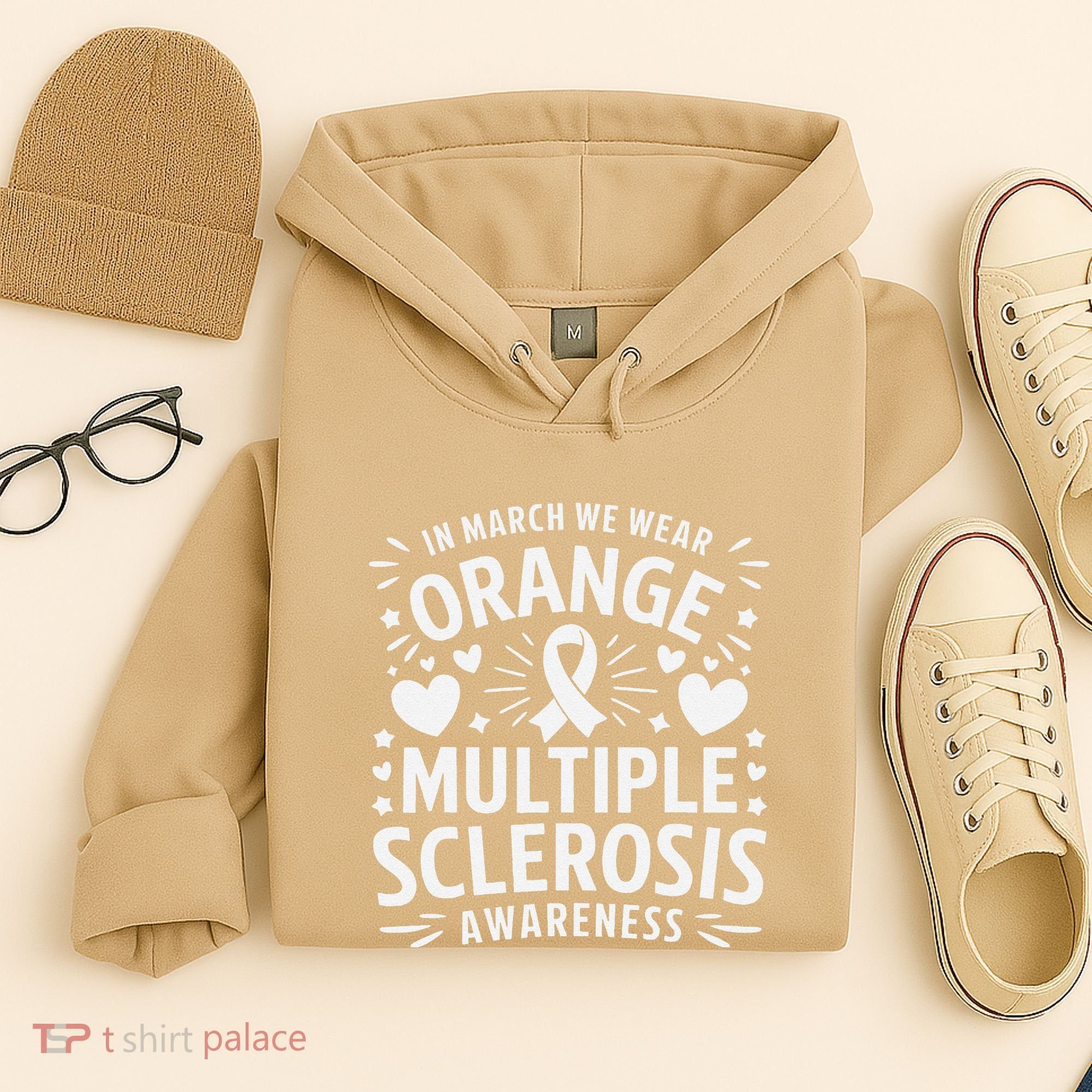 In March We Wear Orange For Multiple Sclerosis Awareness Gift Hoodie