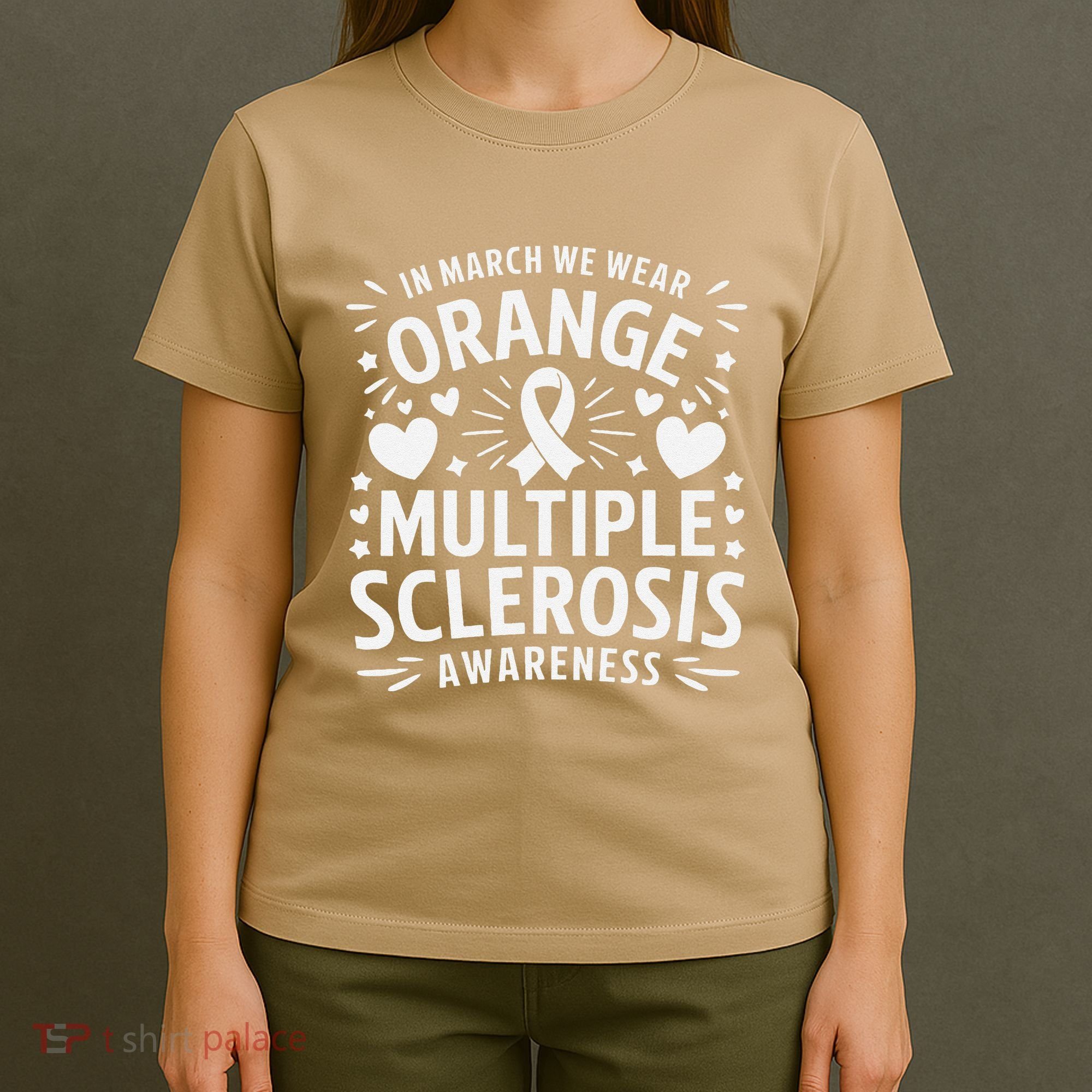 In March We Wear Orange For Multiple Sclerosis Awareness Gift T-Shirt