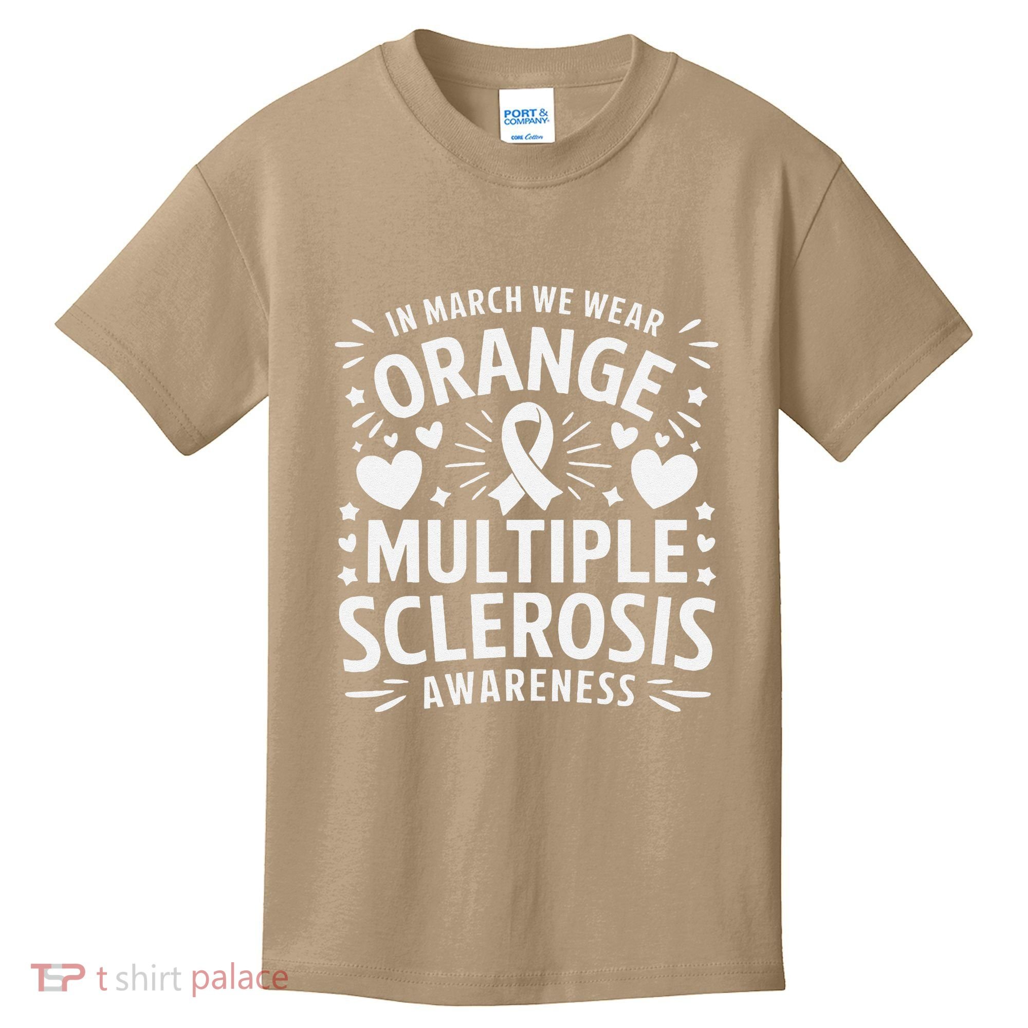 In March We Wear Orange For Multiple Sclerosis Awareness Gift Kids T-Shirt