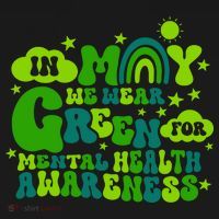 In May We Wear Green Retro Mental Health Awareness Month T-Shirt thumb 7