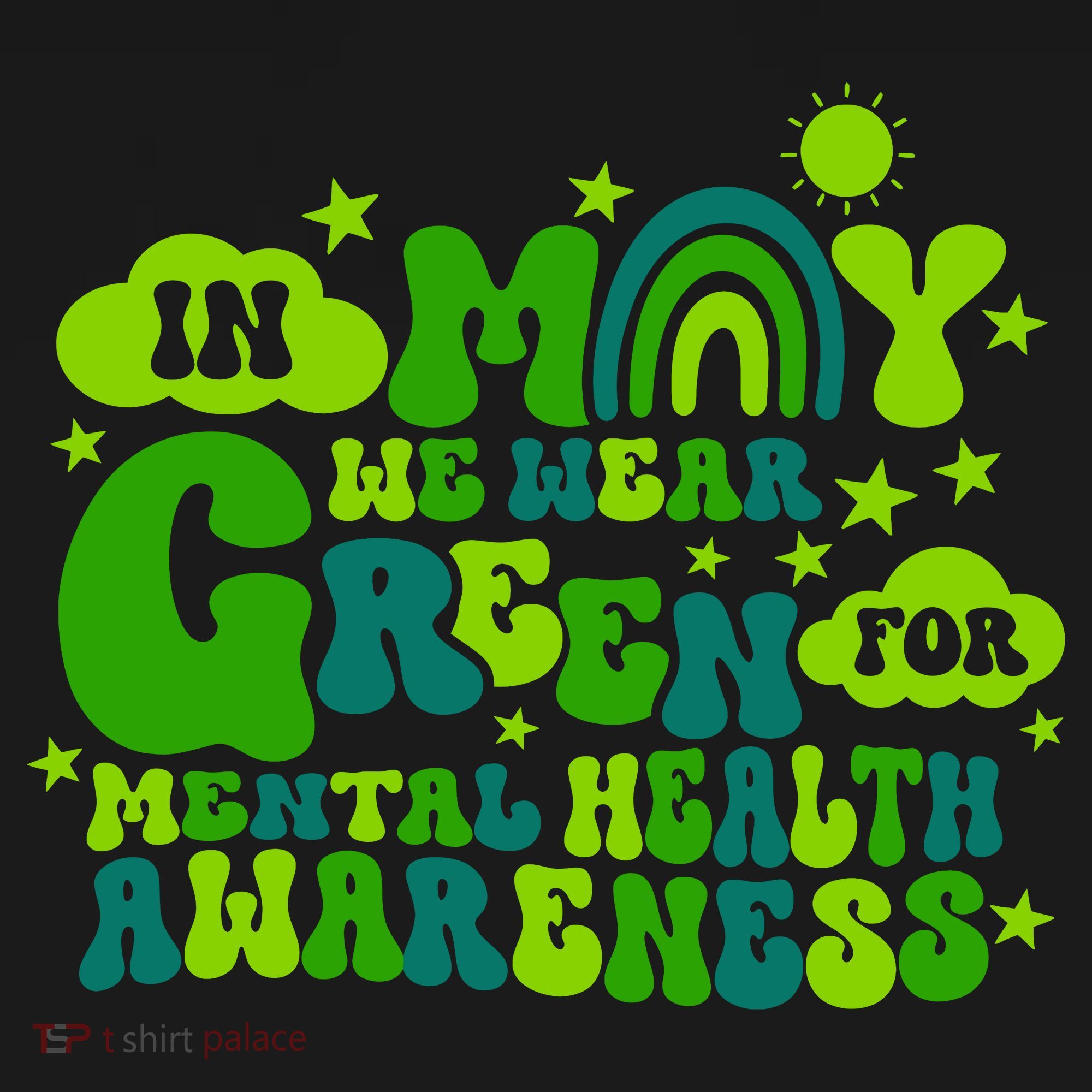 In May We Wear Green Retro Mental Health Awareness Month T-Shirt