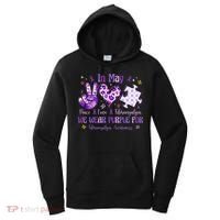 In May We Wear Purple For Fibromyalgia Awareness Peace Love Women's Hoodie thumb 0