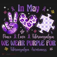 In May We Wear Purple For Fibromyalgia Awareness Peace Love Baby Bodysuit thumb 2