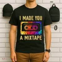 I Made You A Mixtape 80s 90s Vintage Costume Cassette Tape T-Shirt thumb 6