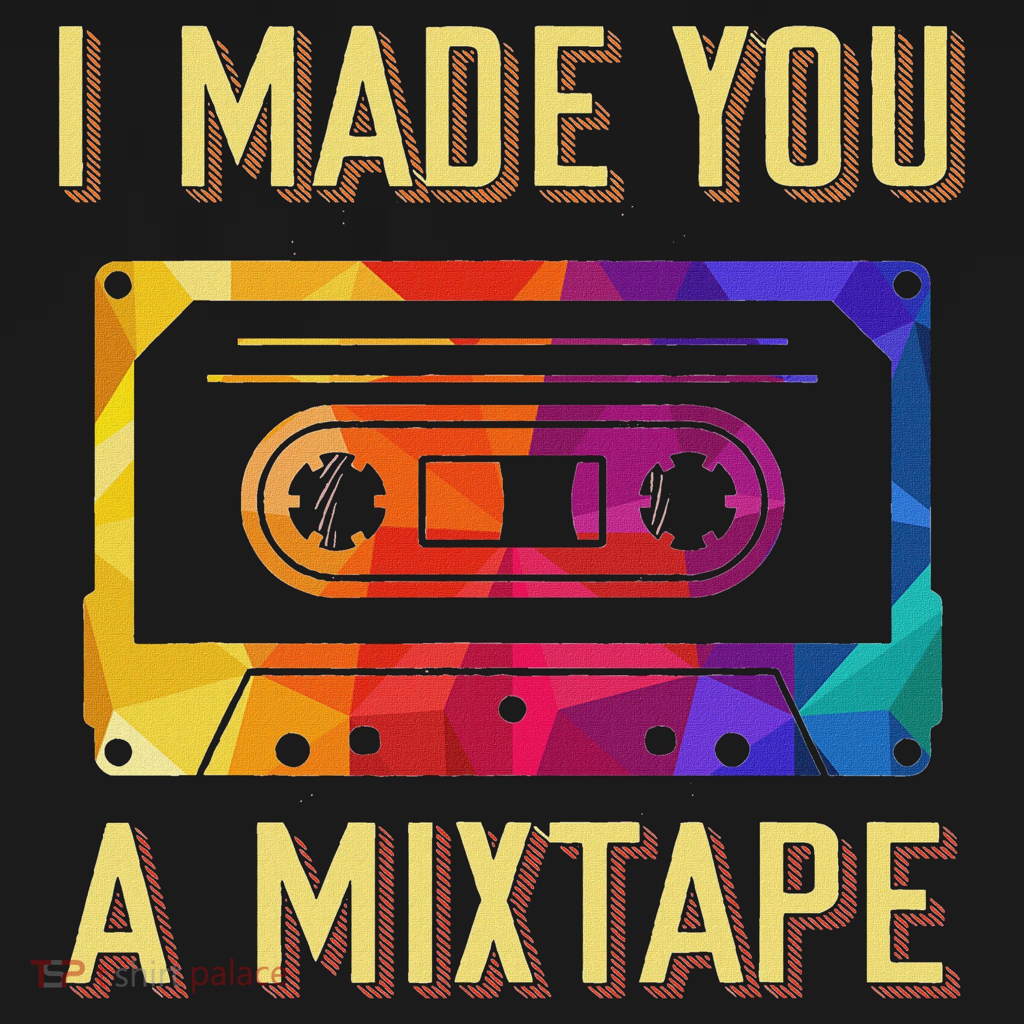 I Made You A Mixtape 80s 90s Vintage Costume Cassette Tape T-Shirt