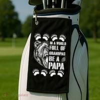 In A World Full Of Grandpas Be A Papa Bear Golf Towel thumb 2
