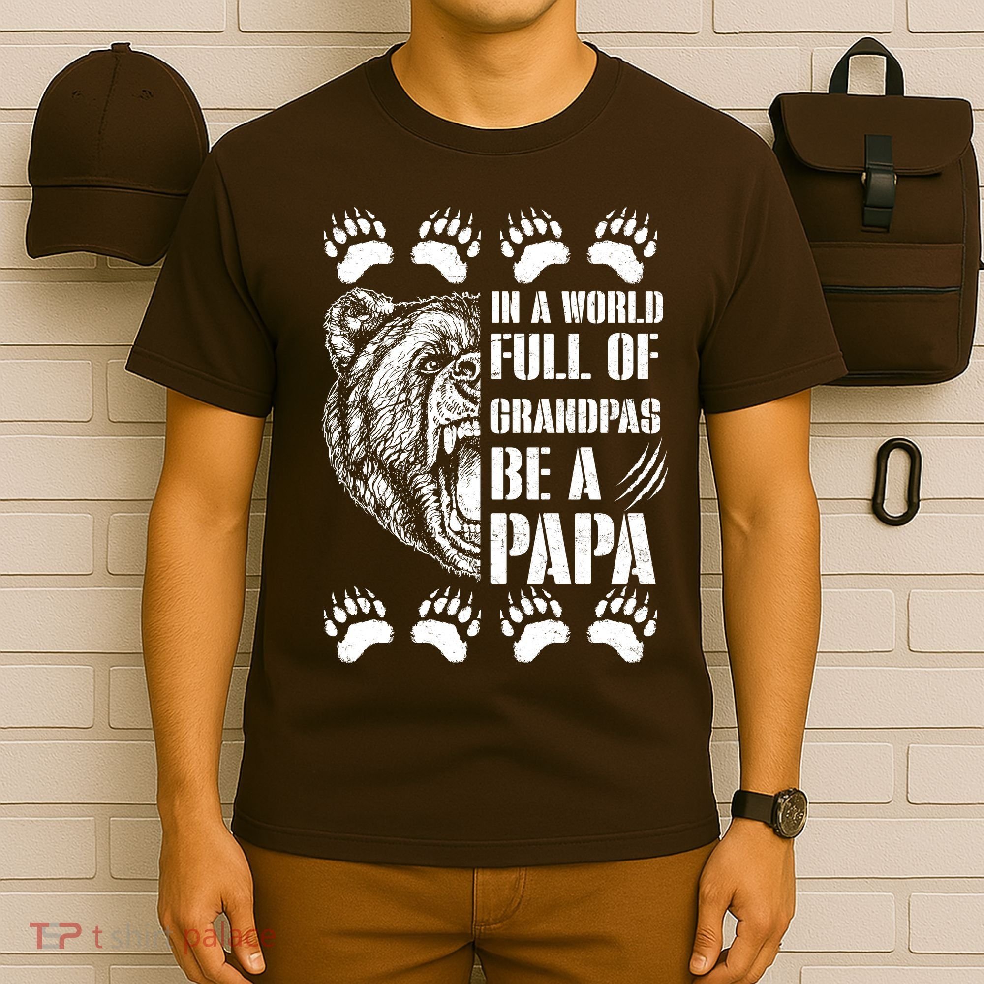 In A World Full Of Grandpas Be A Papa Bear T-Shirt