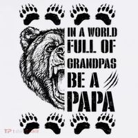 In A World Full Of Grandpas Be A Papa Bear Garment-Dyed Sweatshirt thumb 2