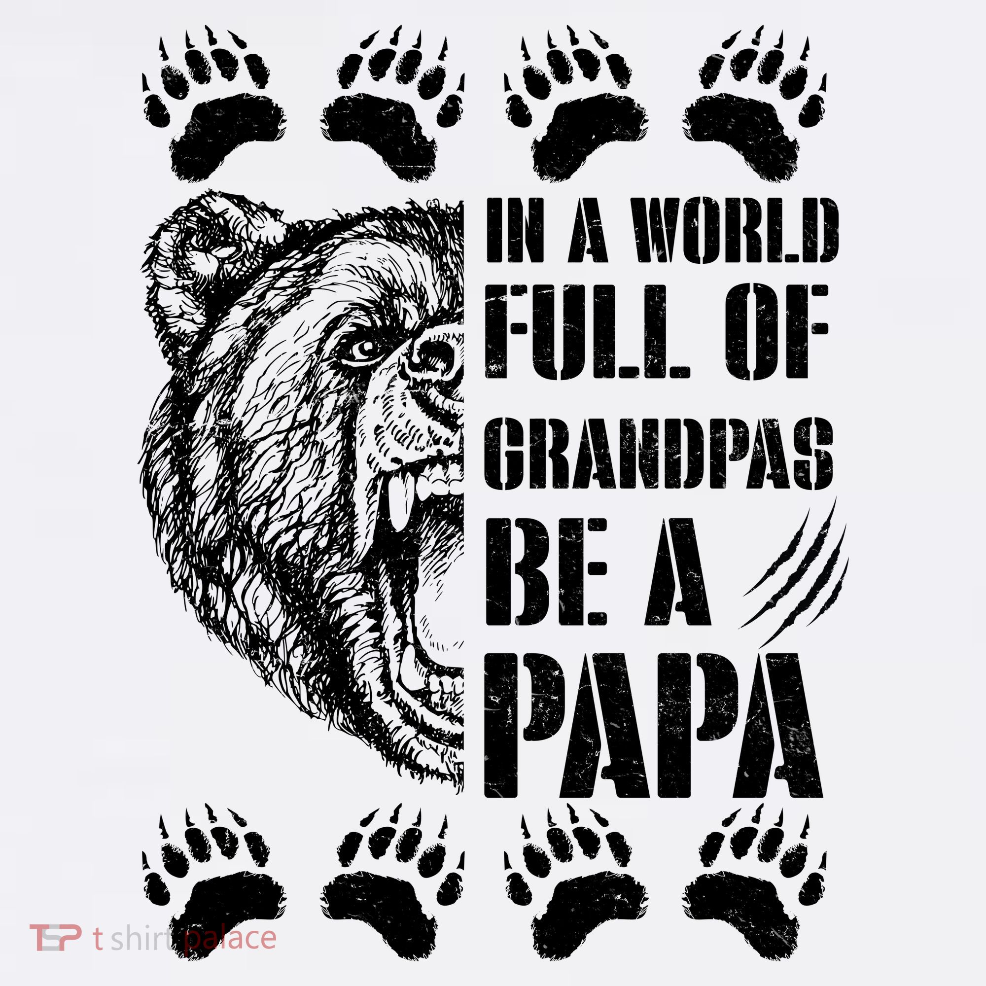 In A World Full Of Grandpas Be A Papa Bear Garment-Dyed Sweatshirt