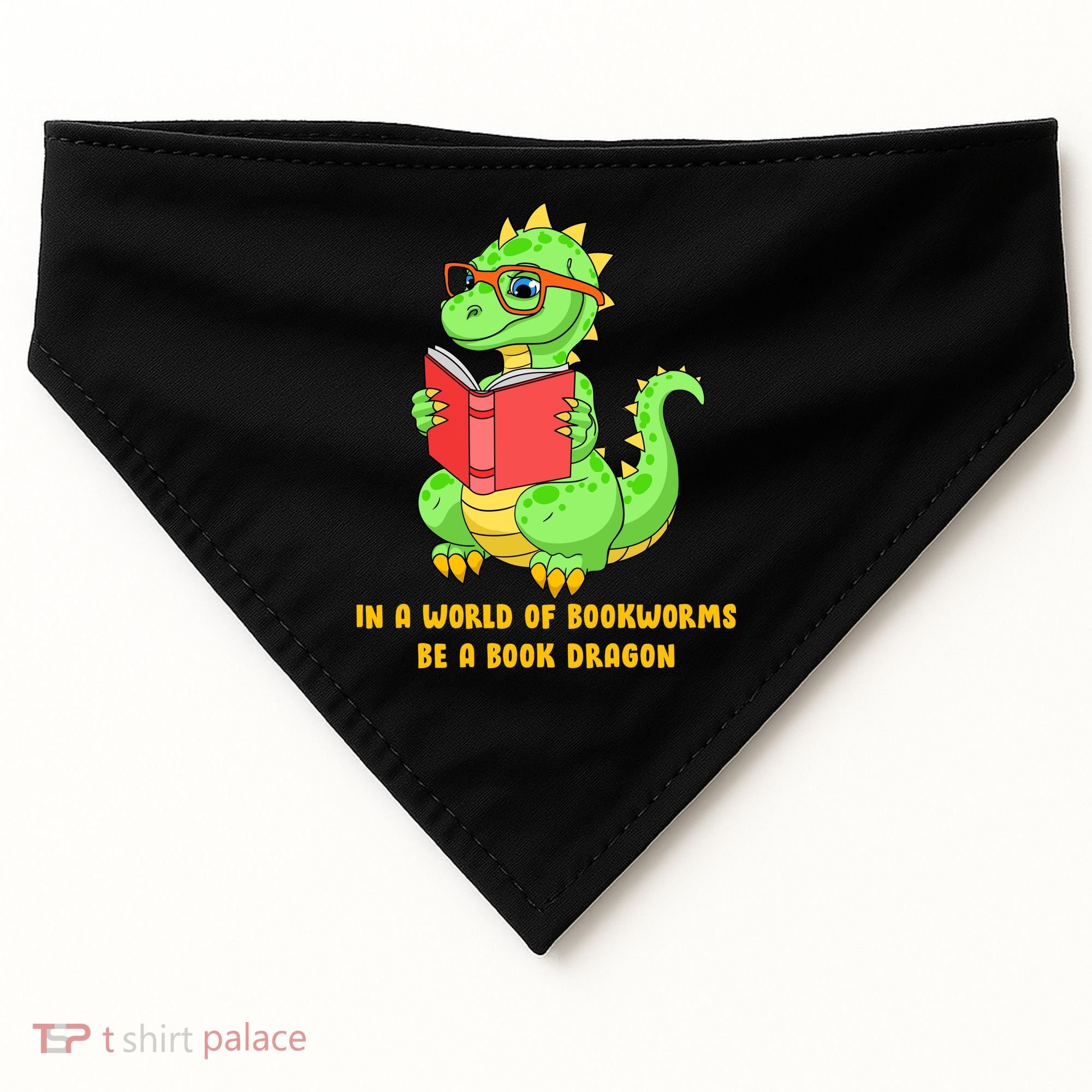 In A World Of Bookworms Be A Book Dragon USA-Made Doggie Bandana