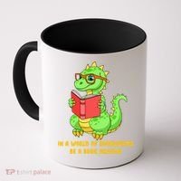 In A World Of Bookworms Be A Book Dragon Coffee Mug thumb 0