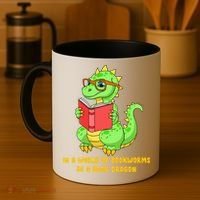 In A World Of Bookworms Be A Book Dragon Coffee Mug thumb 4