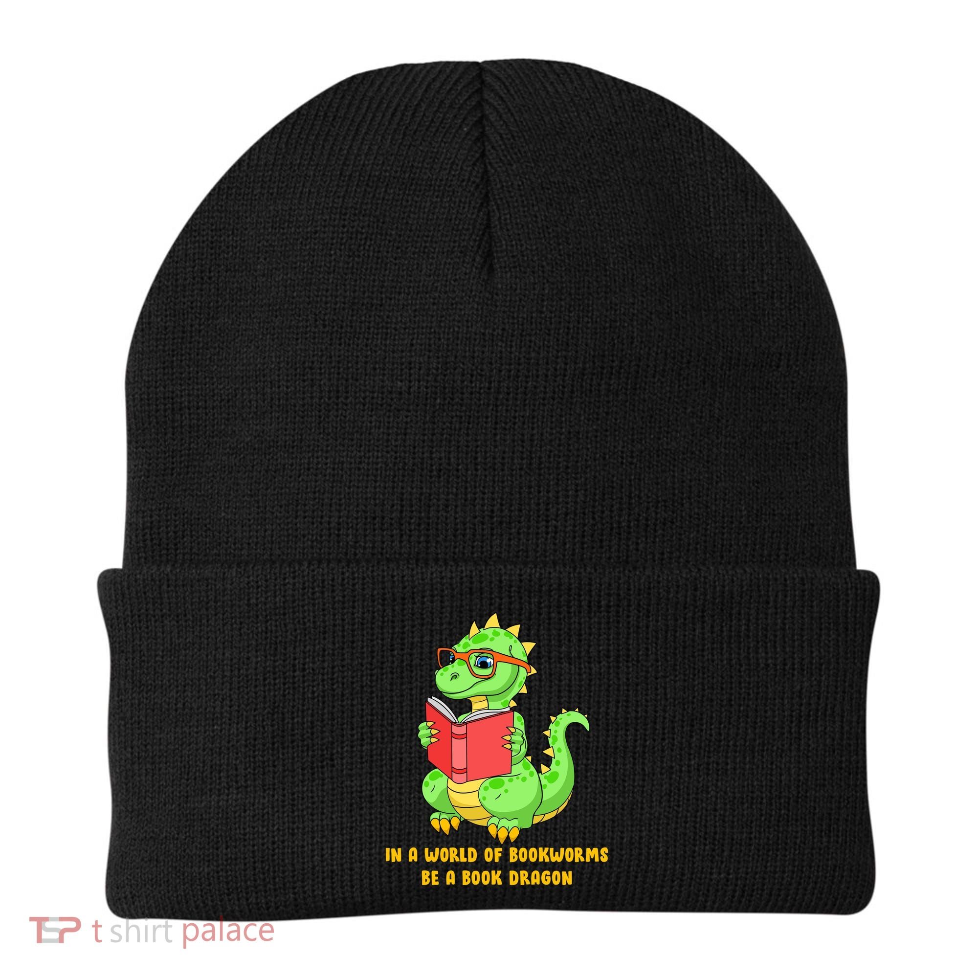 In A World Of Bookworms Be A Book Dragon Beanie