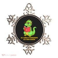 In A World Of Bookworms Be A Book Dragon Ornament thumb 0