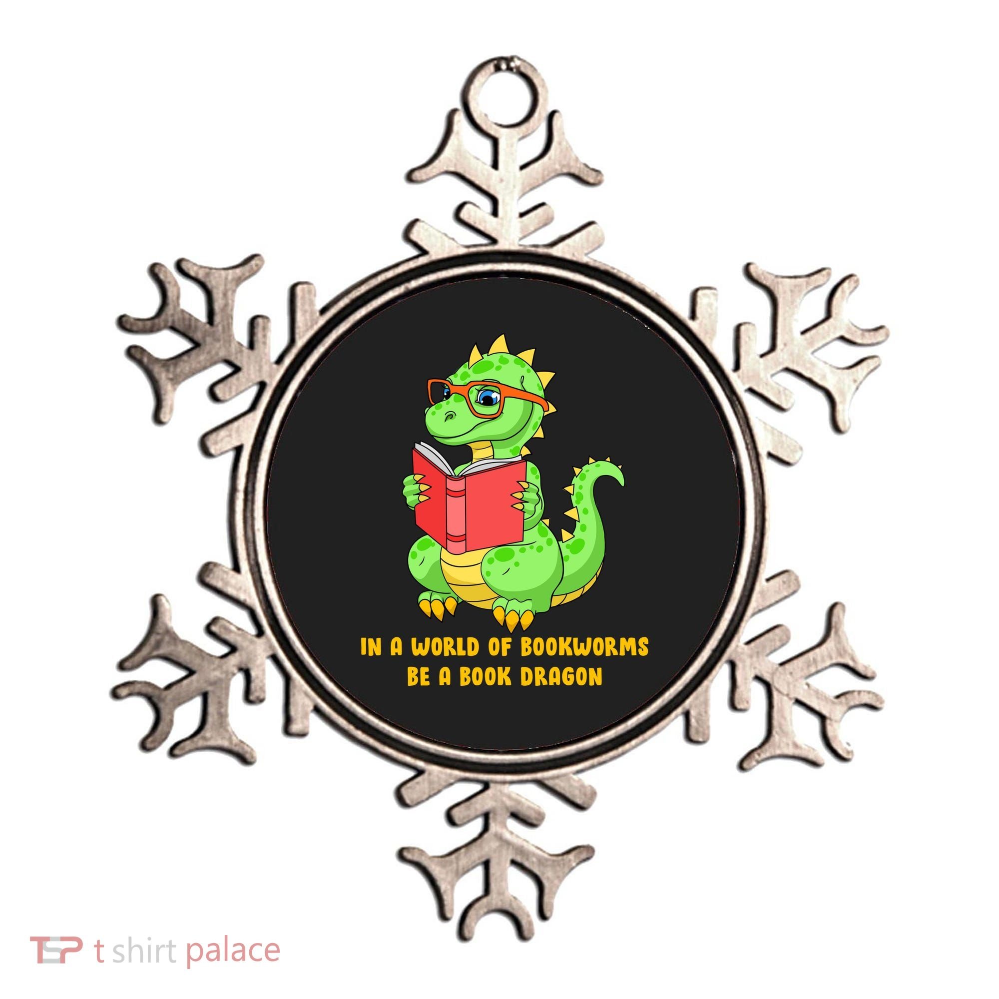 In A World Of Bookworms Be A Book Dragon Ornament