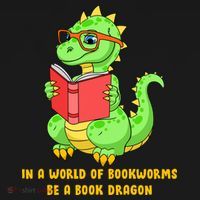 In A World Of Bookworms Be A Book Dragon Ornament thumb 1