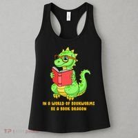 In A World Of Bookworms Be A Book Dragon Women's Tank Top thumb 3
