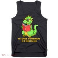 In A World Of Bookworms Be A Book Dragon Tank Top thumb 0
