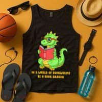 In A World Of Bookworms Be A Book Dragon Tank Top thumb 4