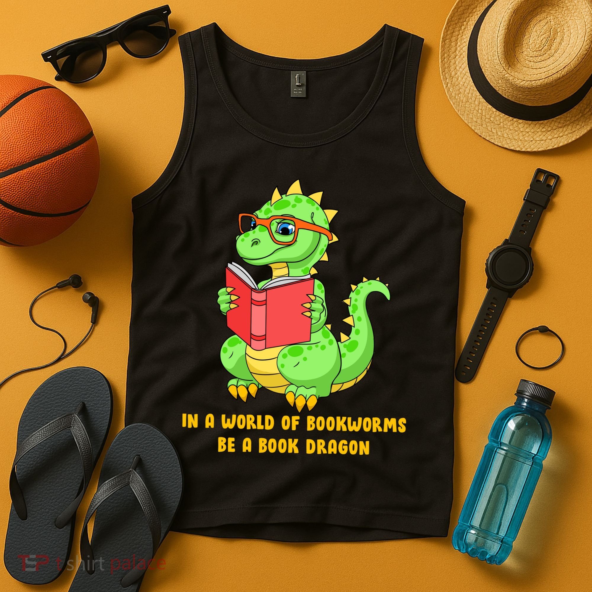 In A World Of Bookworms Be A Book Dragon Tank Top
