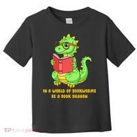 In A World Of Bookworms Be A Book Dragon Toddler T-Shirt thumb 0