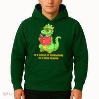In A World Of Bookworms Be A Book Dragon Hoodie thumb 2