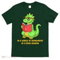 In A World Of Bookworms Be A Book Dragon T-Shirt thumb 0