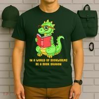 In A World Of Bookworms Be A Book Dragon T-Shirt thumb 6