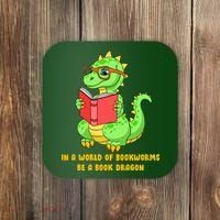 In A World Of Bookworms Be A Book Dragon Coaster thumb 0