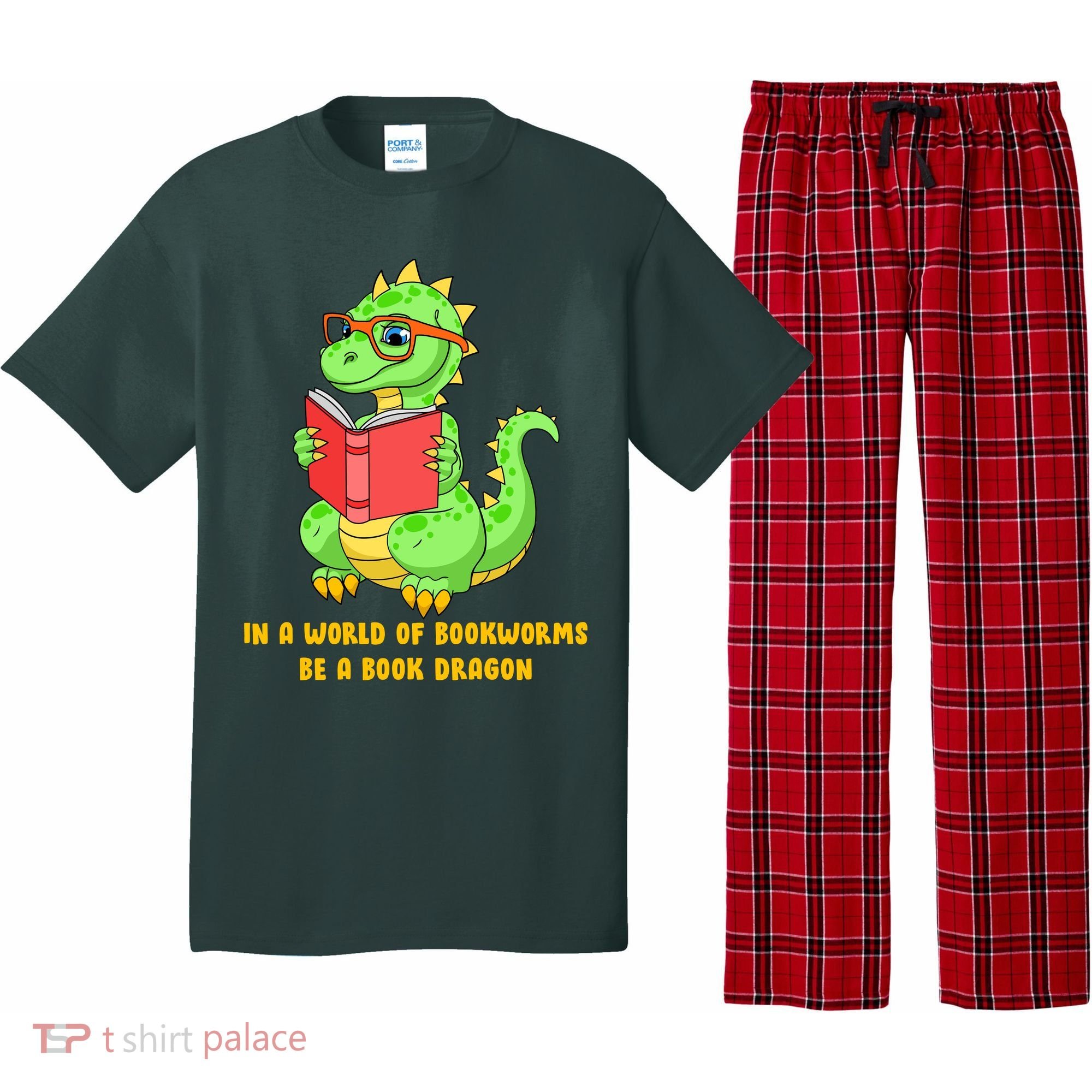 In A World Of Bookworms Be A Book Dragon Pajama Set