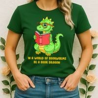 In A World Of Bookworms Be A Book Dragon Women's T-Shirt thumb 2