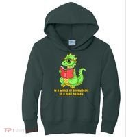 In A World Of Bookworms Be A Book Dragon Kids Hoodie thumb 0