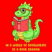 In A World Of Bookworms Be A Book Dragon Santa Hat thumb 1