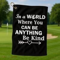In A World Where You Can Be Anything Be Kind Golf Towel thumb 1