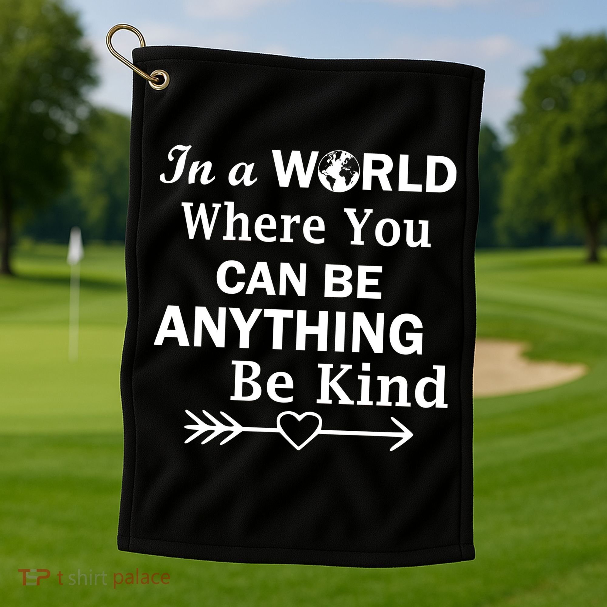 In A World Where You Can Be Anything Be Kind Golf Towel