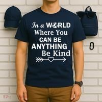 In A World Where You Can Be Anything BE KIND T-Shirt thumb 6