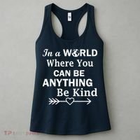 In A World Where You Can Be Anything BE KIND Women's Tank Top thumb 3