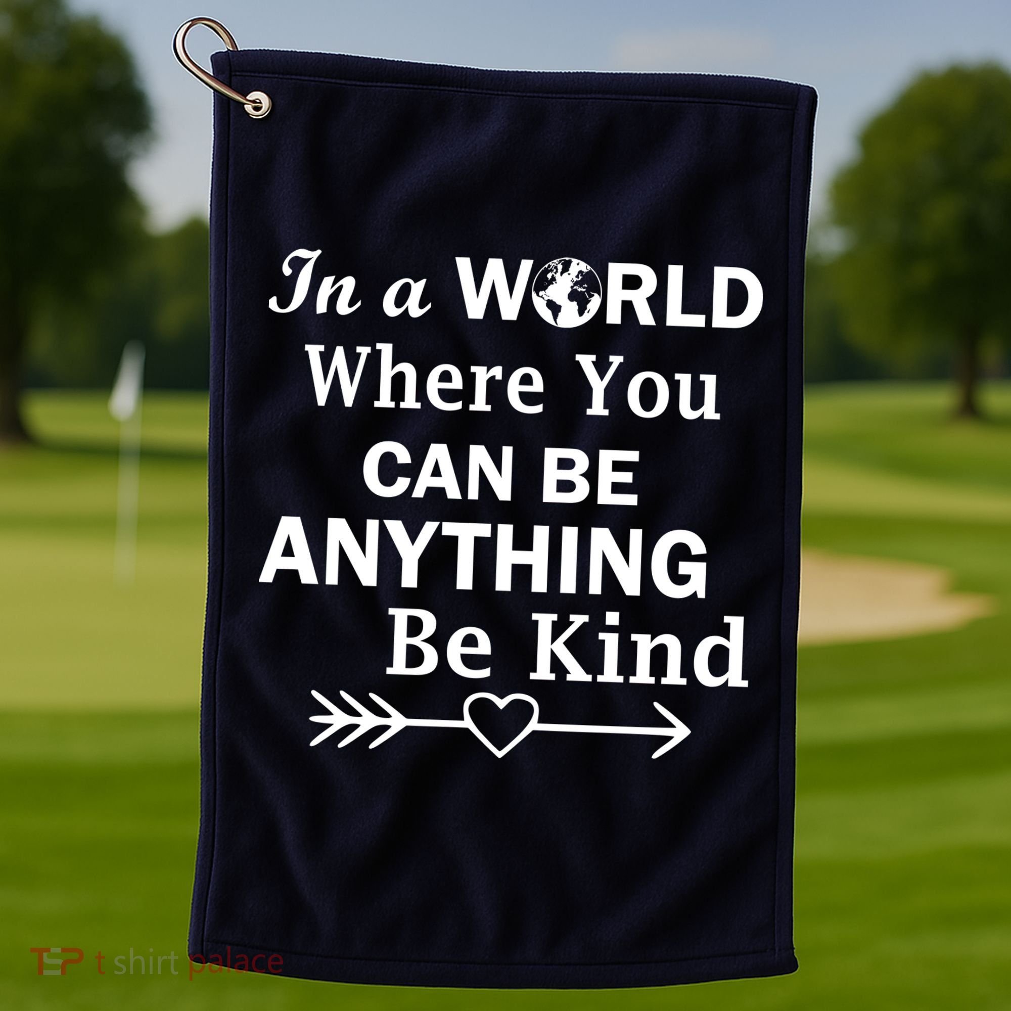 In A World Where You Can Be Anything BE KIND Golf Towel