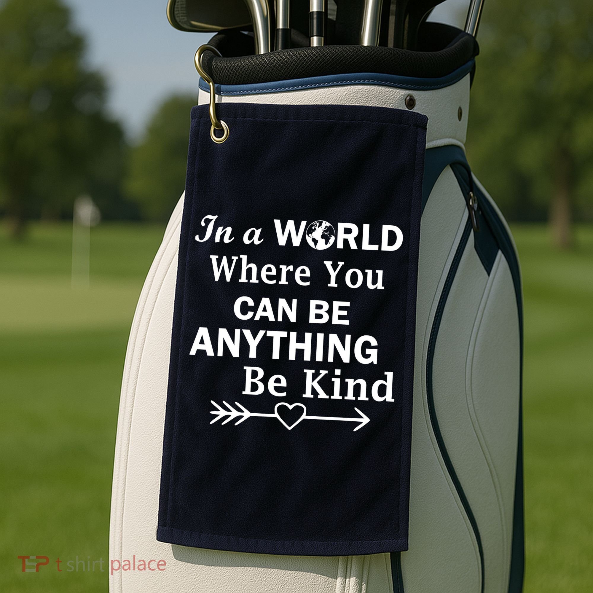 In A World Where You Can Be Anything BE KIND Golf Towel