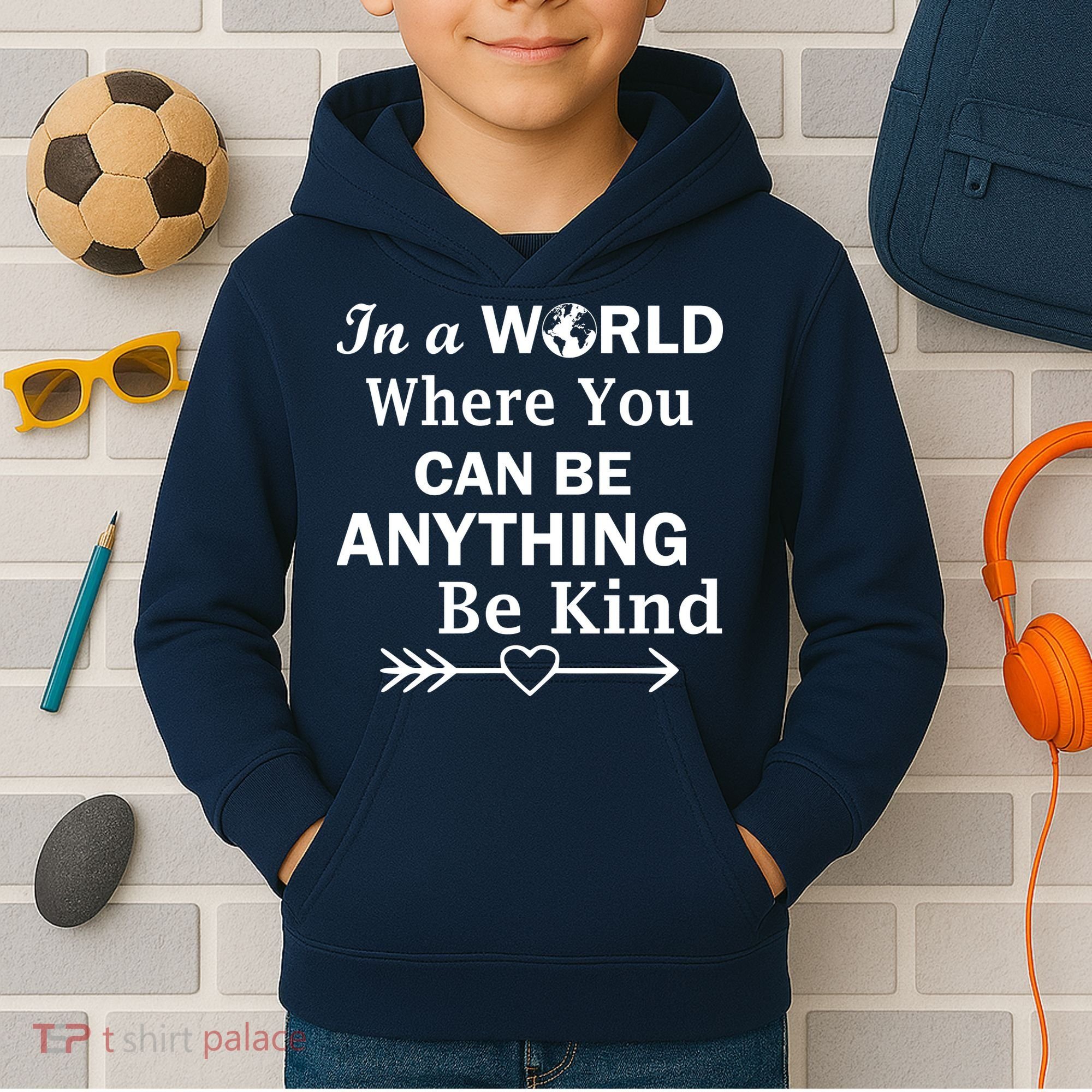 In A World Where You Can Be Anything BE KIND Kids Hoodie