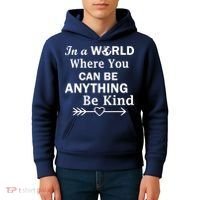In A World Where You Can Be Anything BE KIND Kids Hoodie thumb 4